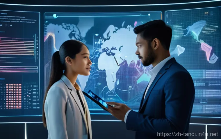 통번역사 통역 산업의 변화 - **Prompt:** A thoughtful adult female translator, with an artistic yet professional demeanor, stands... 통번역사 통역 산업의 변화 - **Prompt:** A thoughtful adult female translator, with an artistic yet professional demeanor, stands...