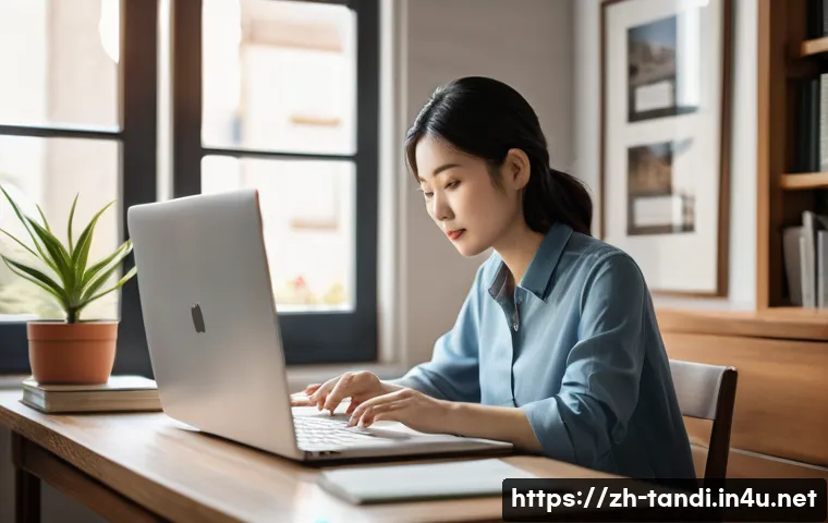 통번역사 통역 커뮤니티 활용법 - **Prompt: Focused Translator's Study Session**
    A realistic, well-lit, medium shot of a professio...